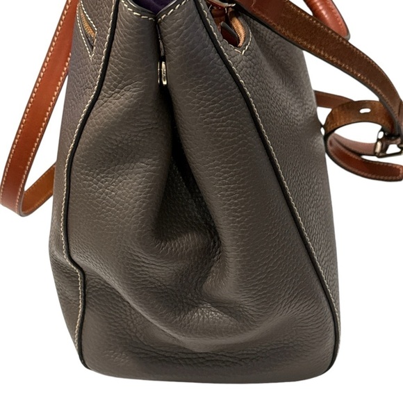 Dooney & Bourke Pebble Leather Zip Satchel Shoulder Bag Large - Picture 5 of 16